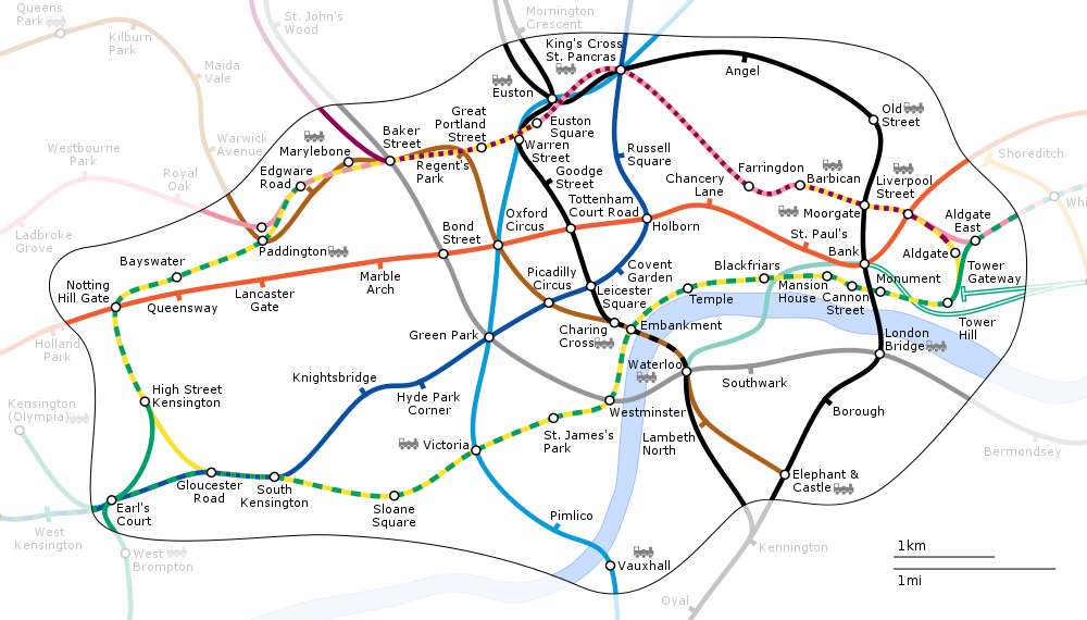 London Underground Zone 1.svg